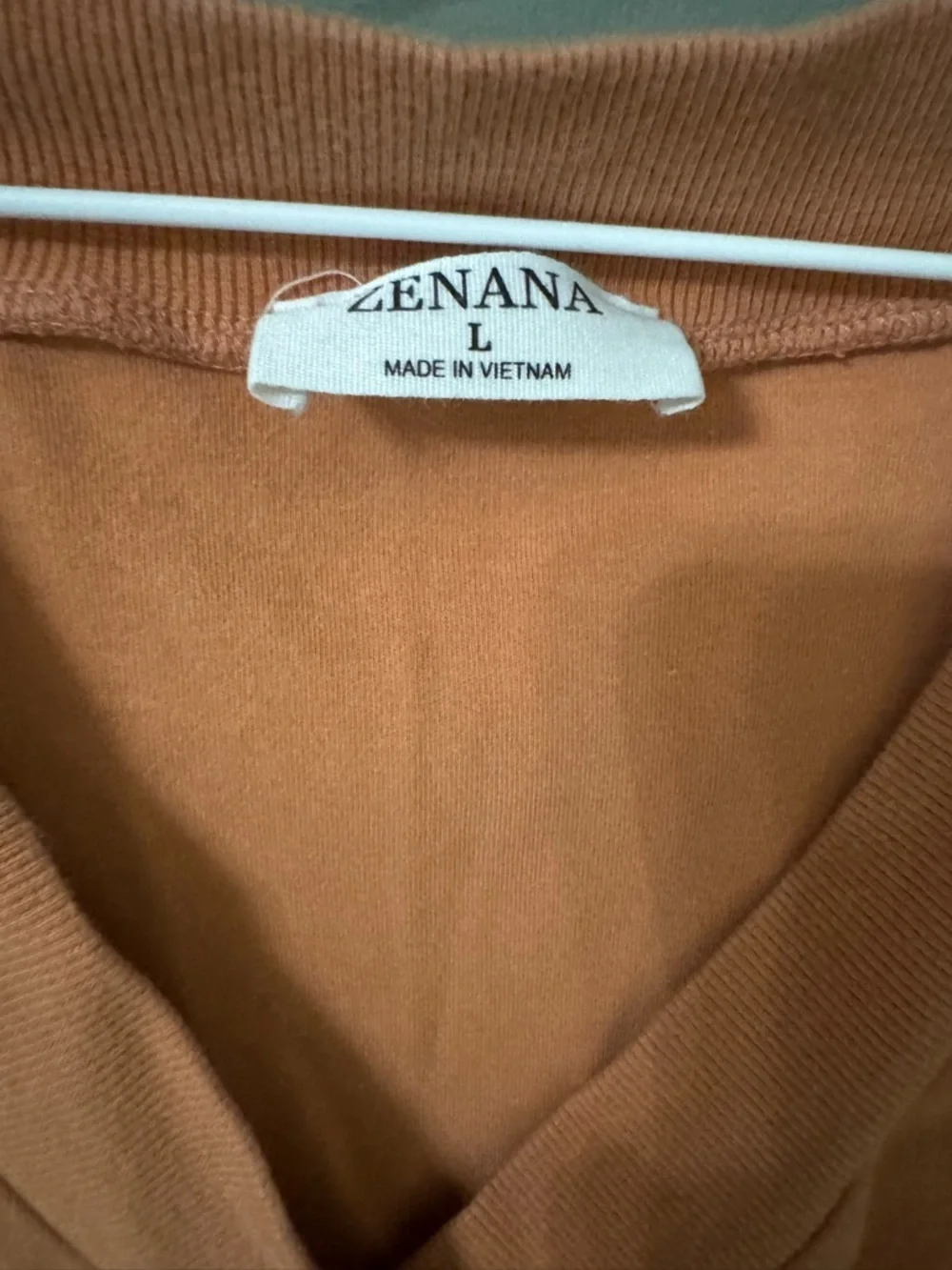 ZENANA V-Neck Sleeveless Romper in Warm Rust Large - Picture 2 of 5